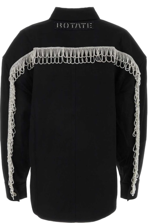 Clothing for Women Rotate by Birger Christensen Black Cotton Oversize Shirt