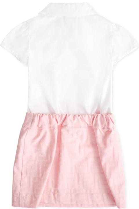 Homeware Fendi White And Pink Dress For Baby Girl