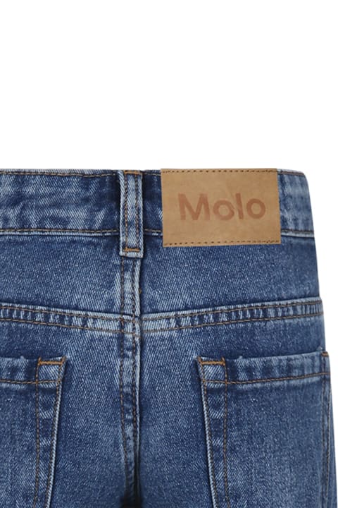 Molo Kids Molo Blue Jeans For Boy With Logo