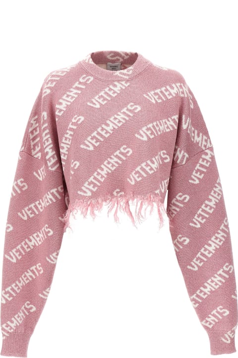 VETEMENTS Sweaters for Women VETEMENTS 'iconic Lurex Monogram' Crop Sweater