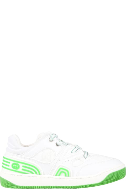 Gucci Kids Gucci White Sneakers For Boy With Logo Gg