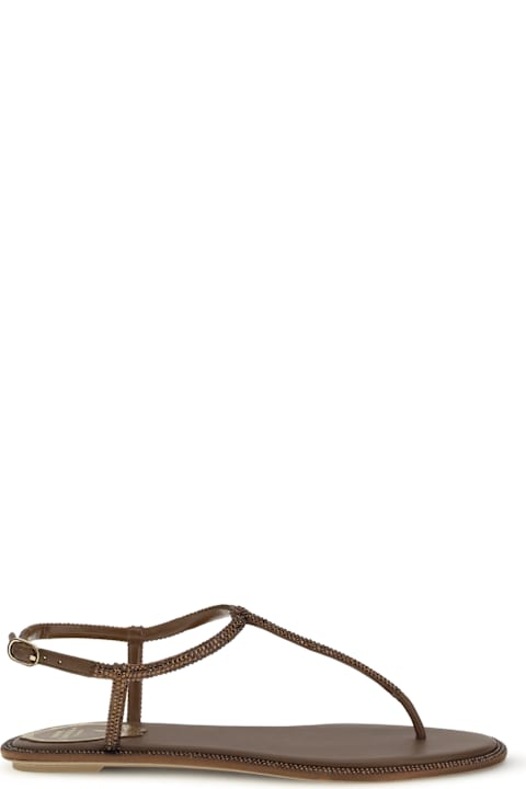 René Caovilla Diana Sandals With Crystals