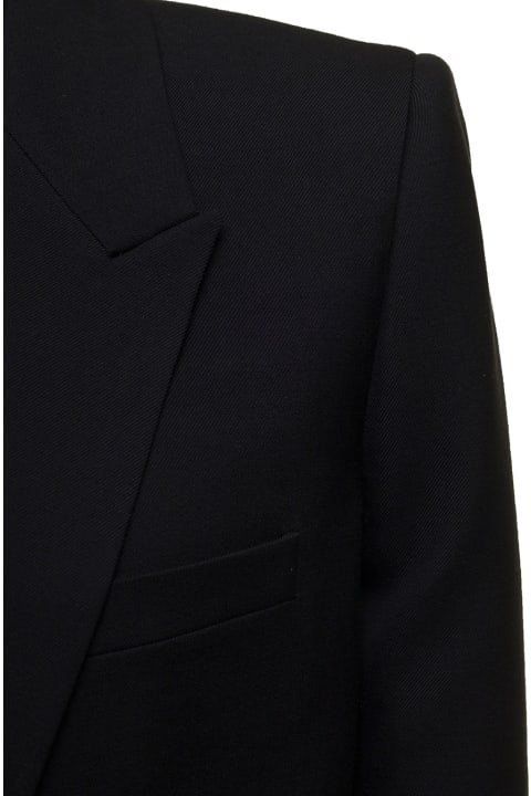 Saint Laurent Coats & Jackets for Women Saint Laurent Saint Laurent Woman's Black Gabardine Single-breasted Blazer