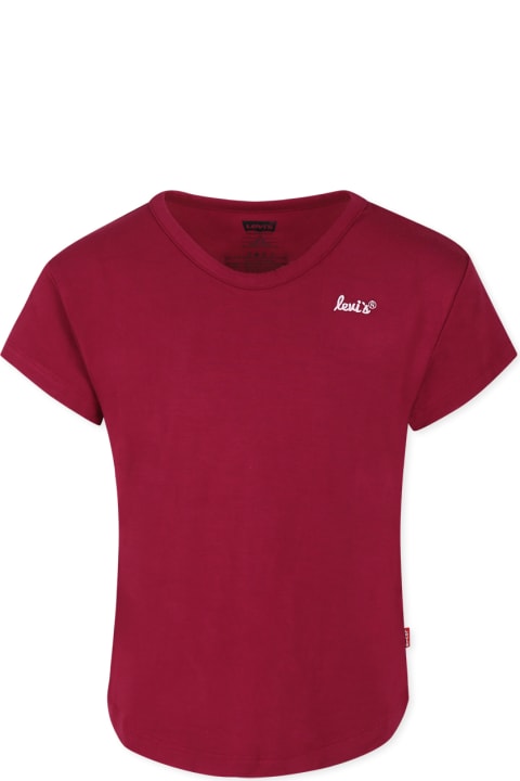 Homeware Levi
s Bordeaux T-shirt For Girl With Logo