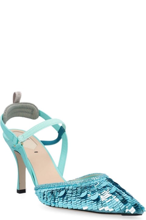 Fendi Shoes for Women Fendi Sequin-embellished High-heeled Slingback Pumps
