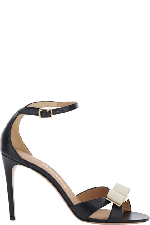 Ferragamo for Kids Ferragamo 'vara' Black Heeled Sandal With Bow Detail On The Front In Leather Woman