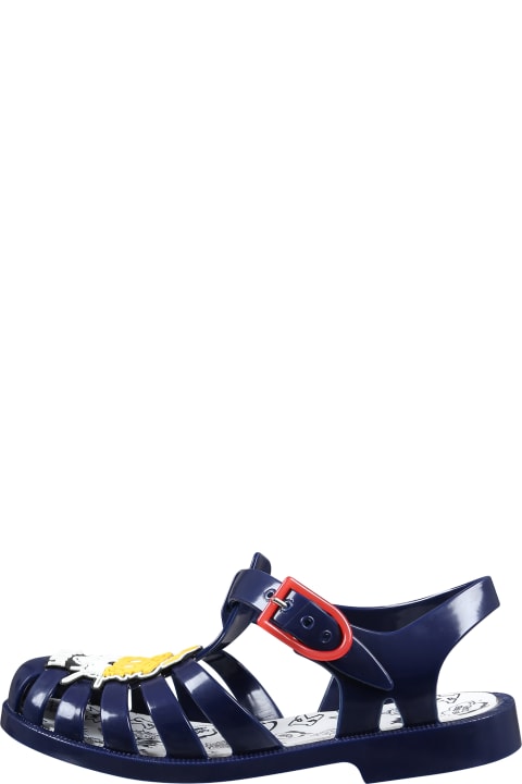 ボーイズ Kenzo Kidsのシューズ Kenzo Kids Blue Sandals For Boy With Tiger