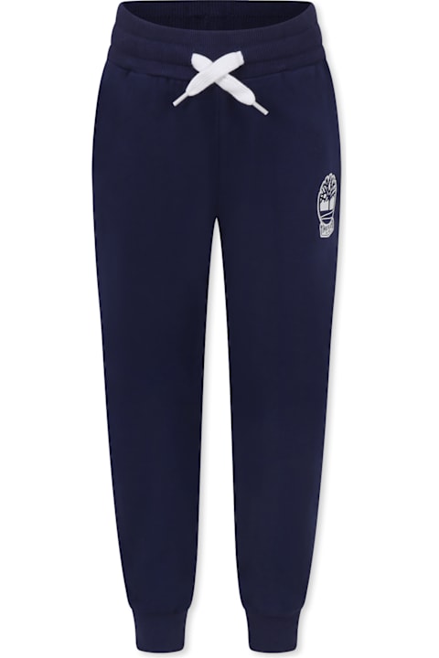 Timberland Bottoms for Boys Timberland Blue Trousers For Boy With Logo