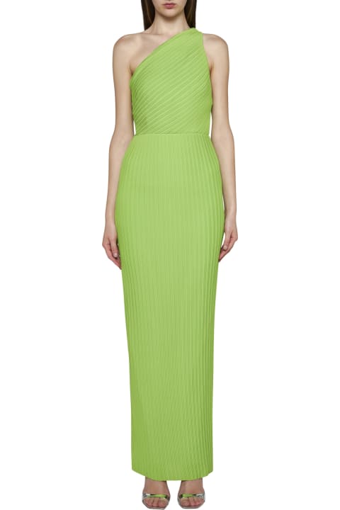 Solace London Dresses for Women Solace London Green One Shoulder Maxi Dress In Techno Fabric Woman