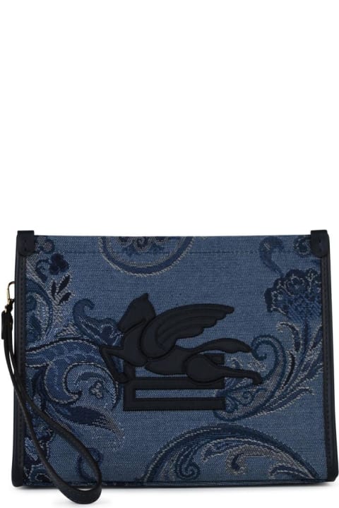 Etro Bags for Women Etro Blue 'jacquard' Clutch