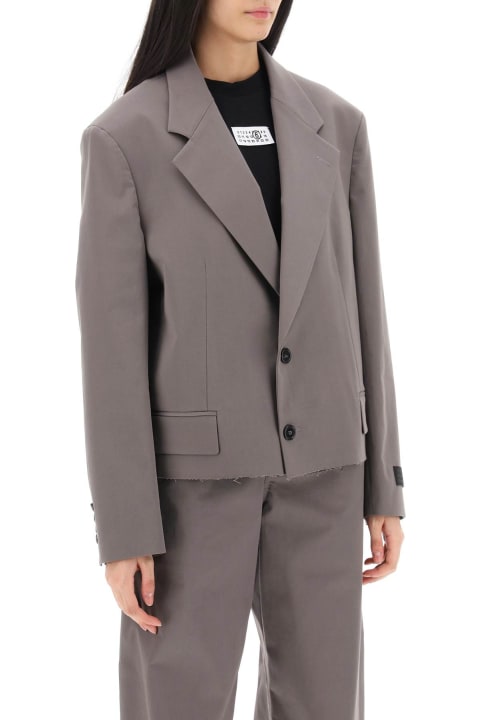 MM6 Maison Margiela Coats & Jackets for Women MM6 Maison Margiela Cropped Blazer With Cut-off Hem