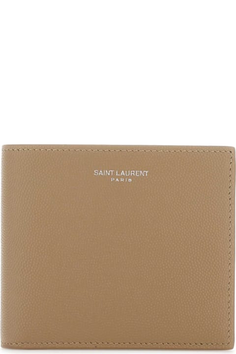 メンズ Saint Laurentのアクセサリー Saint Laurent Beige Leather Wallet