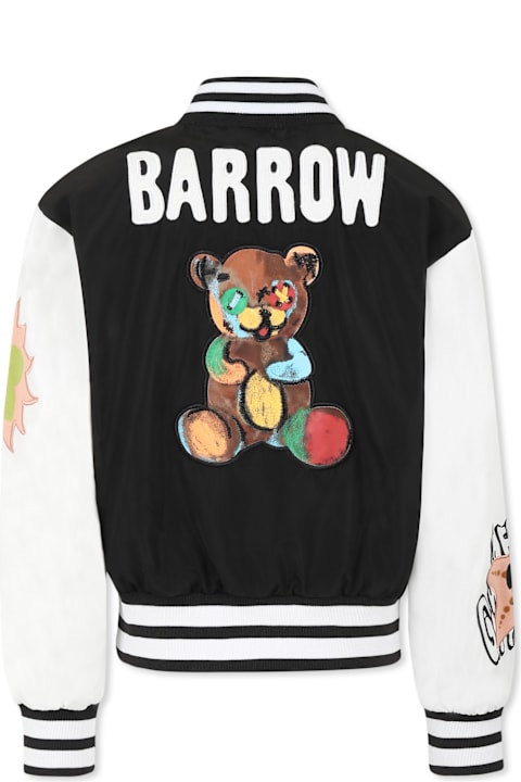 Barrow for Men Barrow Black Bomber Jacket For Kids With Smiley