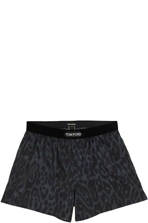 Tom Ford Pants for Men Tom Ford Leopard Printed Logo Waistband Boxers