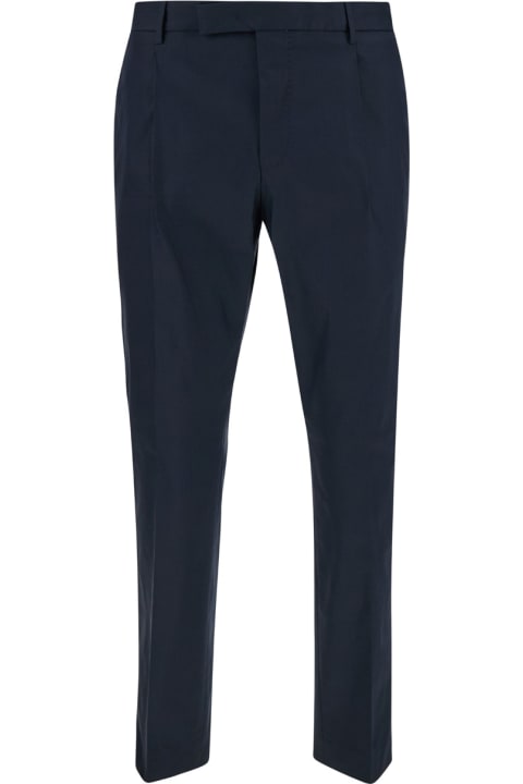 PT01 Clothing for Men PT01 Blue Slim Fit Tailored Trousers In Cotton Blend Man