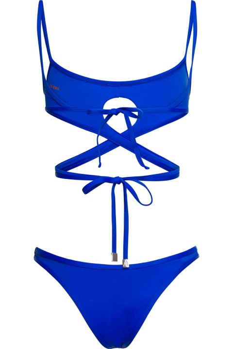 Swimwear for Women The Attico Cut-out Wraparound Bikini Set In Bluetechnical Fabric Woman