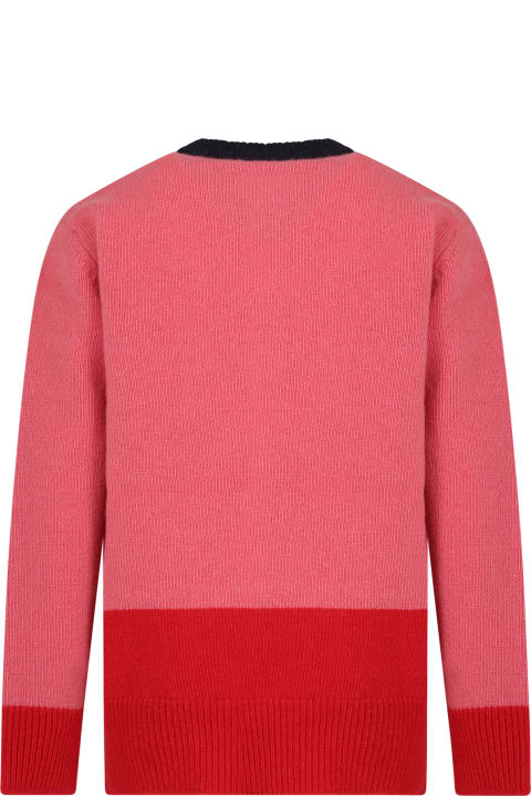 Marni Topwear for Girls Marni Pink Sweater For Girl With Logo