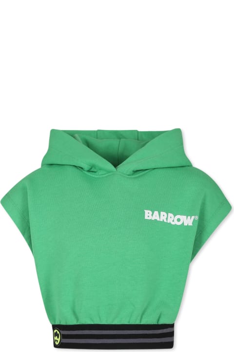 Homeware Barrow Green Crop Sweatshirt For Girl With Smiley