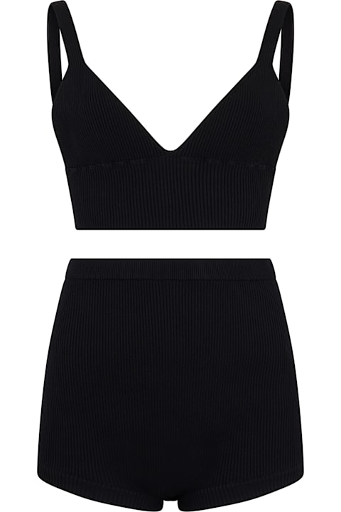 Homeware RED Valentino Complete Two-piece Elegant In Black Fabric.