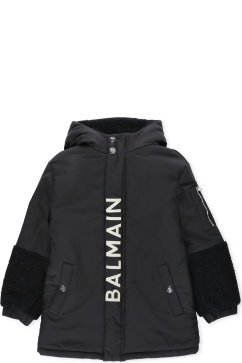 Coats & Jackets for Boys Balmain Padded Jacket With Logo