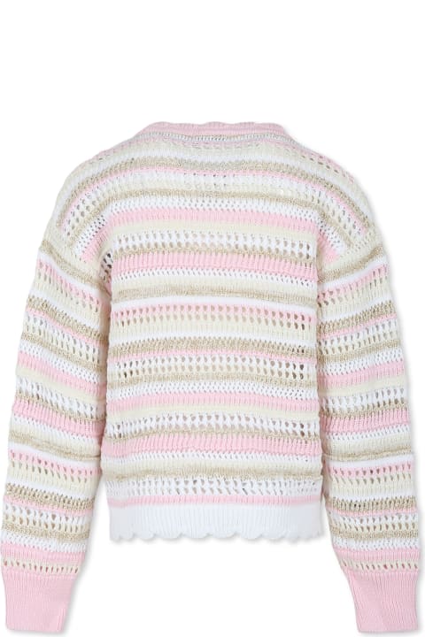 Pinko سترات وبلوزات ثقيلة لـ بنات Pinko Pink Sweater For Girl With Logo