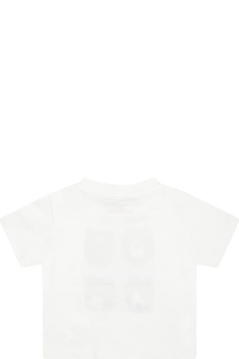 Topwear for Baby Boys Stella McCartney Kids Ivory T-shirt For Baby Girl With Bears