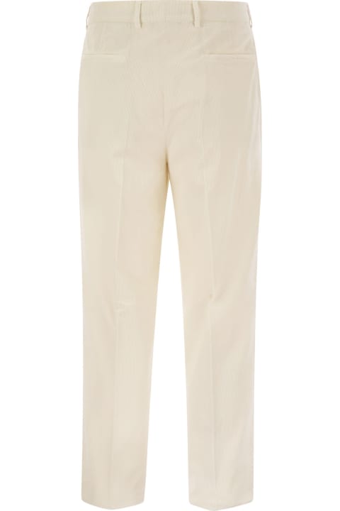 Homeware Brunello Cucinelli Leisure Fit Trousers In Garment Dyed Cotton Corduroy With Darts
