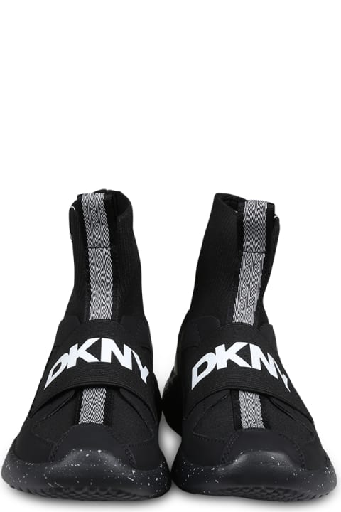 DKNY Shoes for Girls DKNY Black Sneakers Pour Fille Avce Logo