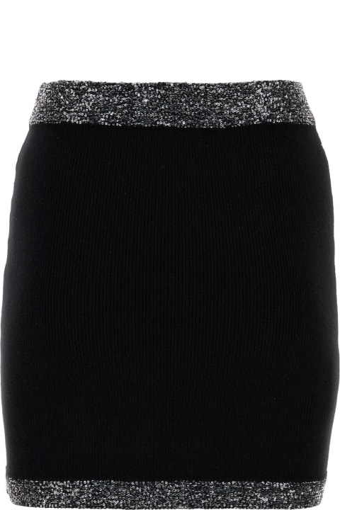 Miu Miu Clothing for Women Miu Miu Black Stretch Cashmere Blend Mini Skirt