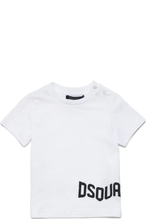 Dsquared2 T-Shirts & Polo Shirts for Kids Dsquared2 White T-shirt With Wave Logo