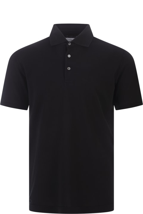 Fedeli for Men Fedeli Black Light Cotton Piquet Polo Shirt