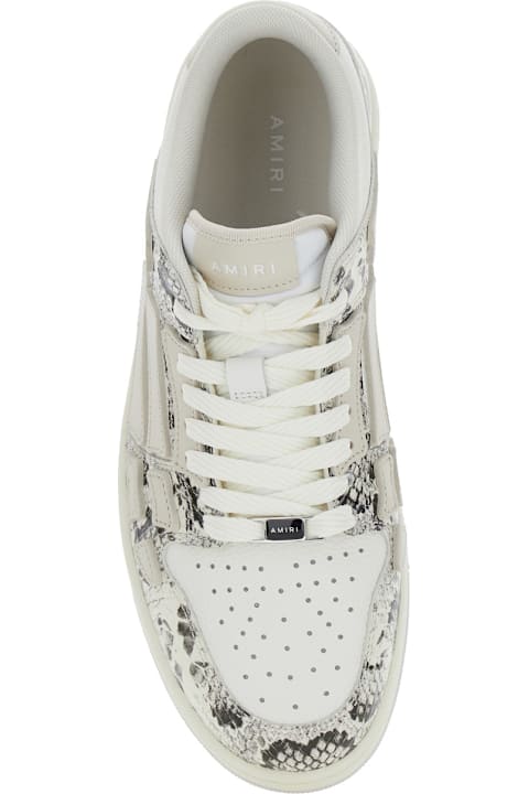 AMIRI 'skull' Grey Low Top Sneakers With Skull Patch In
