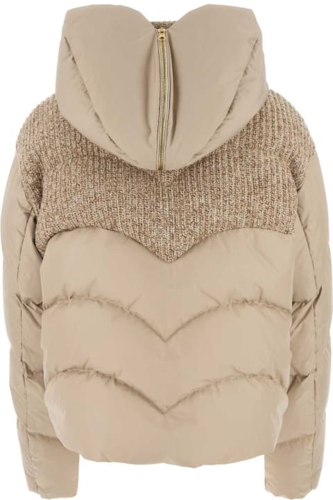 Khrisjoy Coats & Jackets for Women Khrisjoy Cappuccino Polyester Down Jacket