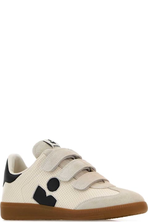 Isabel Marant Chalk Leather And Suede Beth Sneakers