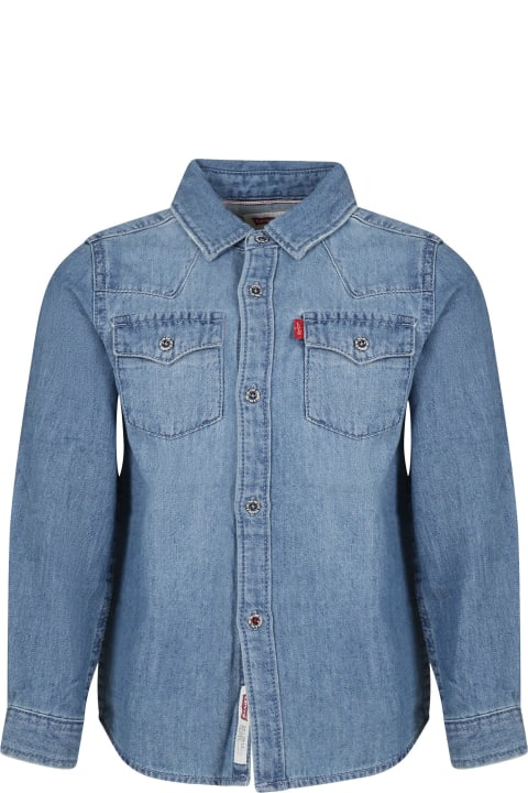 Levi's Shirts for Boys Levi's Blue Shirt For Boy With Logo