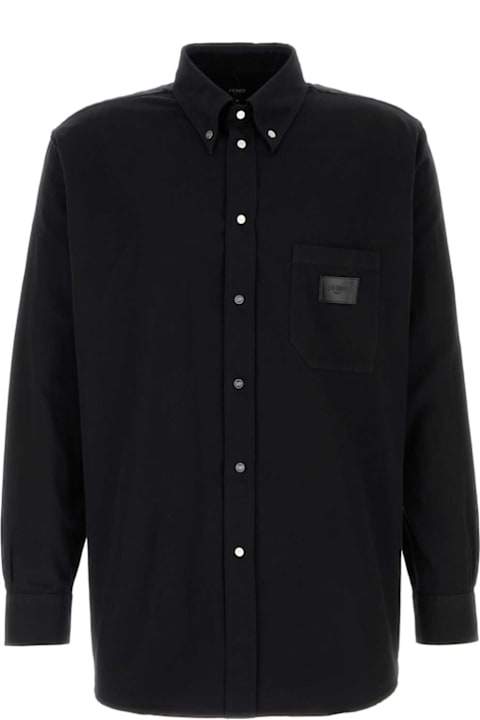 Shirts for Men Fendi Black Oxford Shirt