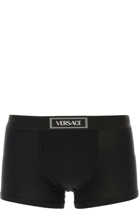 Versace Underwear for Men Versace Black Stretch Cotton Boxer