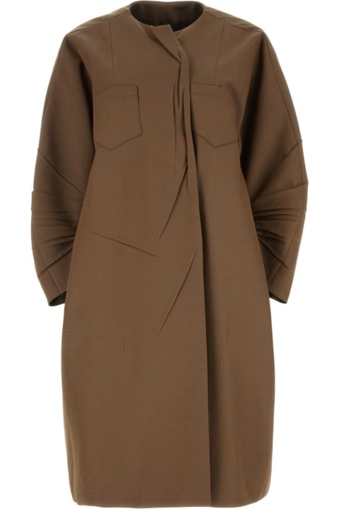 Clothing for Women Prada Brown Gabardine Overcoat