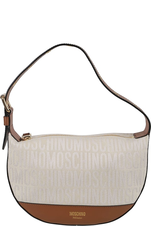 Moschino for Women Moschino Canvas Jacquard Logo Shoulder Bag
