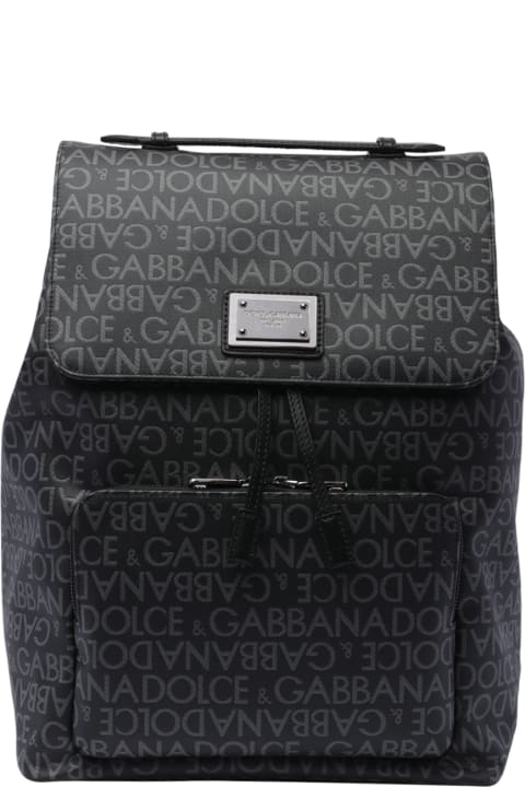 آخر صيحات الموضة من القسم الرجالي Dolce & Gabbana Allover Logo Backpack