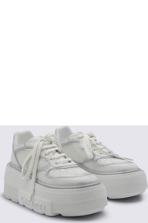 Casadei White And Silver Leather Sneakers