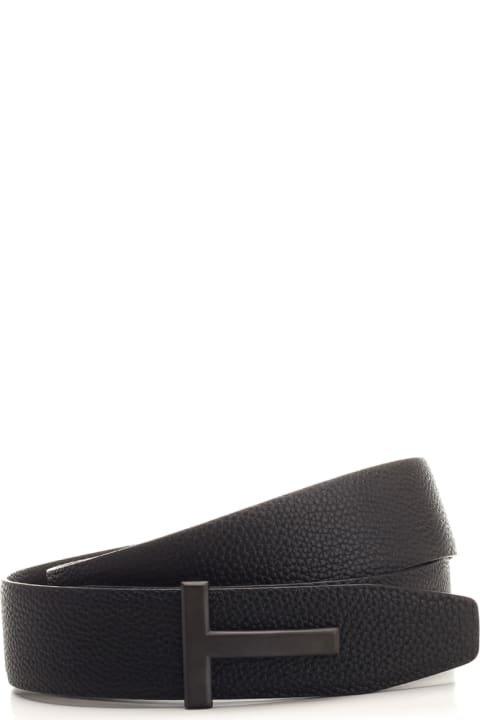 Accessories for Women Tom Ford Black 't-icon' Reversible Belt
