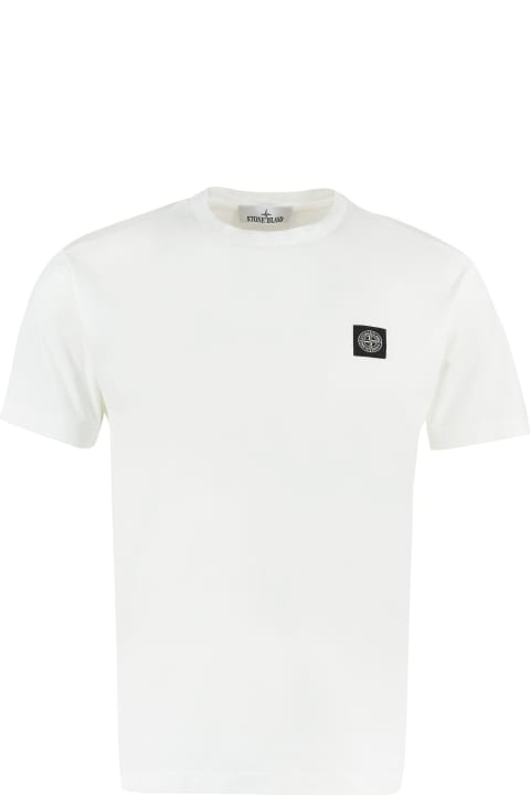 Stone Island Sale for Men Stone Island White 60/2 Cotton T-shirt