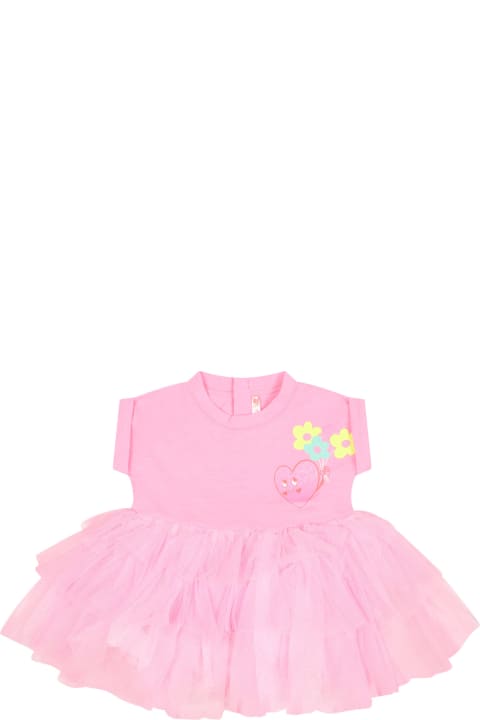 Billieblush Clothing for Baby Girls Billieblush Fuchsia Dress For Baby Girl With Multicolor Print