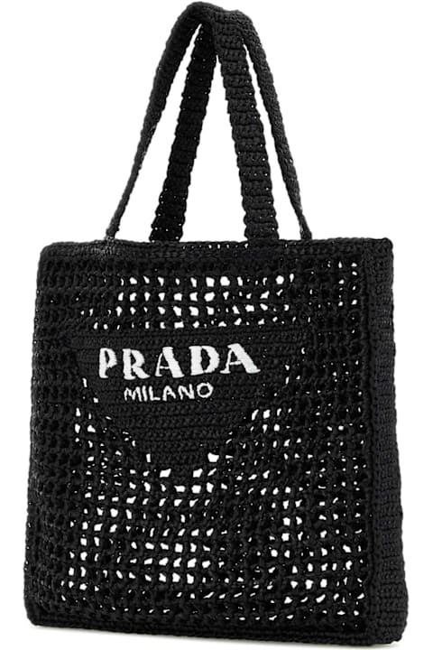 Prada for Women Prada Pink Raffia Shopping Bag