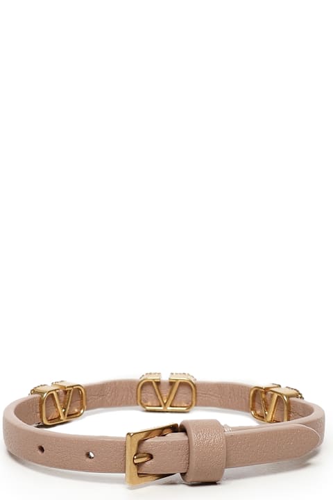 Valentino Garavani Bracelets for Women Valentino Garavani Vlogo Crystal Leather Bracelet