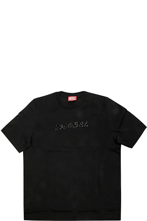 Diesel ملابس علوية لـ القسم الرجالي Diesel T-madjust-k2 Logo Detailed Crewneck T-shirt