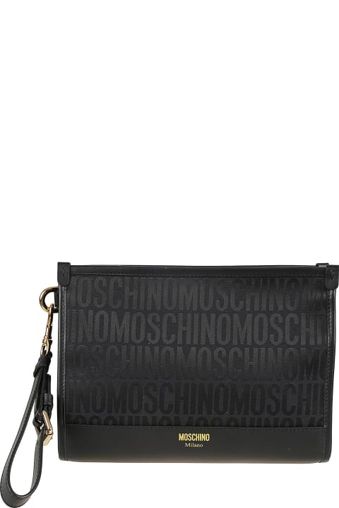Clutches for Women Moschino Jacquard Logo Pouch