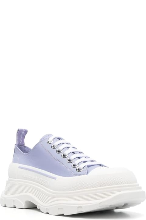 Shoes for Women Alexander McQueen Lilac And White Tread Slick Laced Shoes
