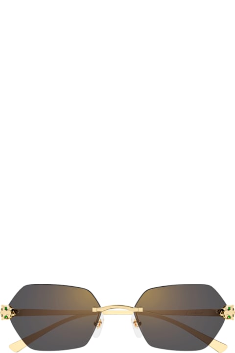 Cartier Eyewear for Kids Cartier Eyewear Cartier Ct0636s Panthère De Cartier 001 Gold Grey Sunglasses